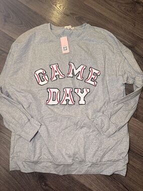 Gray 'Game Day' Pullover Sweatshirt